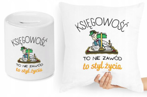 Księgowej Księgowego Zestaw Poduszka + Skarbonka