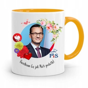 Kubek Żółty Politycy Premier Mateusz Morawiecki