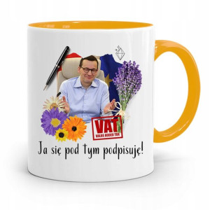 Kubek Żółty Politycy Premier Mateusz Morawiecki