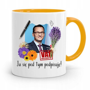 Kubek Żółty Politycy Premier Mateusz Morawiecki