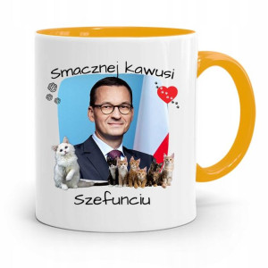 Kubek Żółty Politycy Premier Mateusz Morawiecki