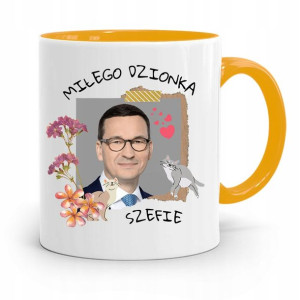 Kubek Żółty Politycy Premier Mateusz Morawiecki