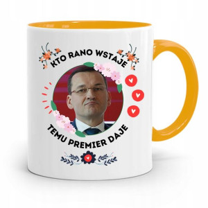 Kubek Żółty Politycy Premier Mateusz Morawiecki