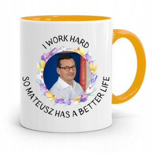 Kubek Żółty Politycy Premier Mateusz Morawiecki