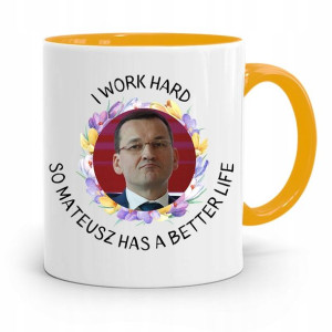 Kubek Żółty Politycy Premier Mateusz Morawiecki