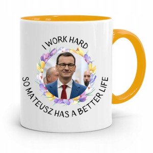 Kubek Żółty Politycy Premier Mateusz Morawiecki