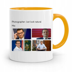Kubek Żółty Politycy Premier Mateusz Morawiecki