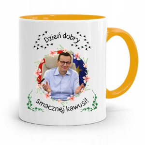 Kubek Żółty Politycy Premier Mateusz Morawiecki