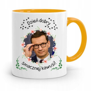 Kubek Żółty Politycy Premier Mateusz Morawiecki
