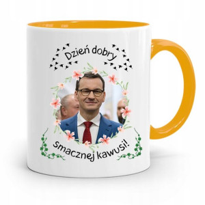 Kubek Żółty Politycy Premier Mateusz Morawiecki