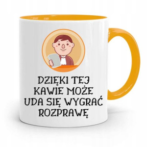 Kubek Żółty Prawnika Mecenasa Dzięki Tej Kawie