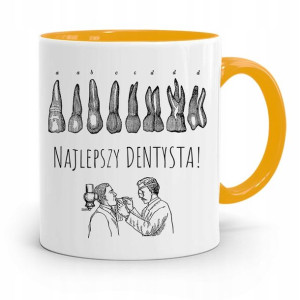 Kubek Żółty Prezent Dentysty Najlepszy Dentysta!