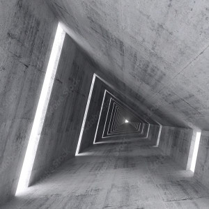 FOTOTAPETA beton, wnętrze 3D, tunel