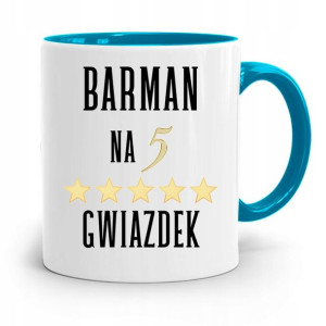 Kubek Błękitny Dla Barmana Na Pięć Gwiazdek