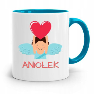 Kubek Błękitny Dla Dzieci Córki Aniołek +imię