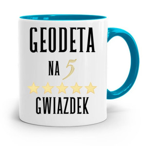 Kubek Błękitny Dla Geodety Na Pięć Gwiazdek