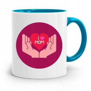 Kubek Błękitny Dla Mamy I Love Mom Prezent