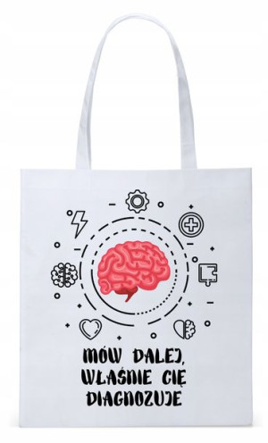 Torba Biała Eco Shopper Dla Psychologa Psychiatry