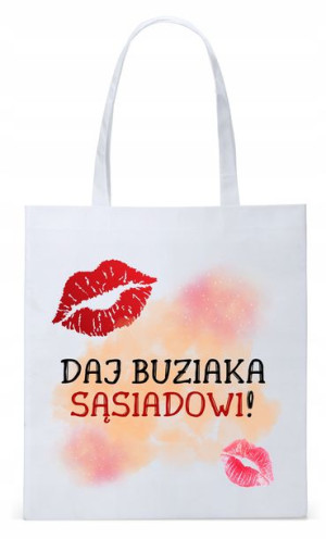 Torba Biała Eco Shopper Dla Sąsiada Sąsiadki