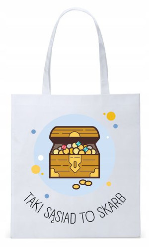 Torba Biała Eco Shopper Dla Sąsiada Sąsiadki