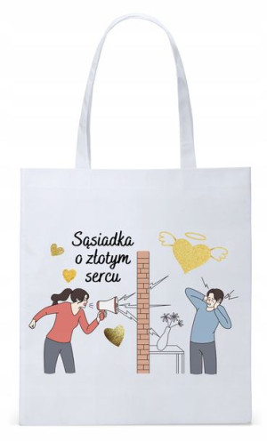 Torba Biała Eco Shopper Dla Sąsiada Sąsiadki