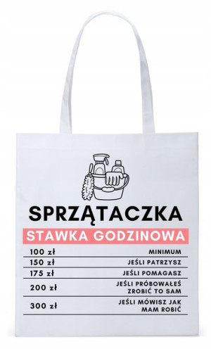 Torba Biała Eco Shopper Dla Sprzątaczki Prezent