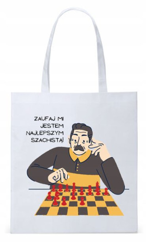 Torba Biała Eco Shopper Dla Szachisty Prezent