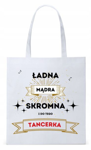 Torba Biała Eco Shopper Dla Tancerki Prezent
