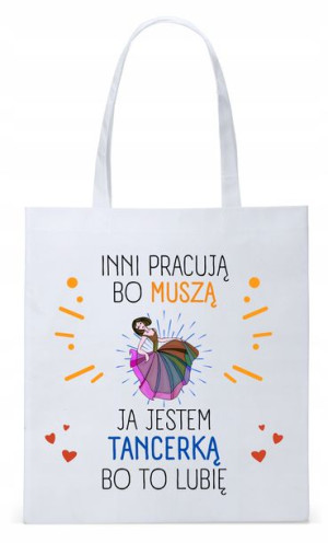Torba Biała Eco Shopper Dla Tancerki Prezent