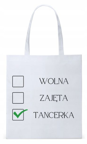 Torba Biała Eco Shopper Dla Tancerki Prezent