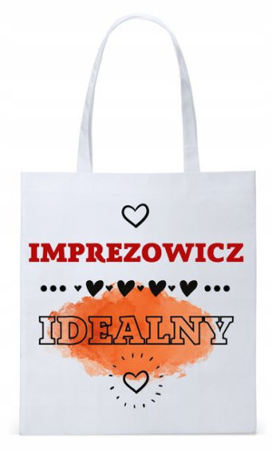 Torba Biała Eco Shopper Imprezowicza Imprezowiczki