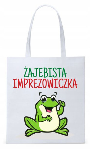 Torba Biała Eco Shopper Imprezowicza Imprezowiczki
