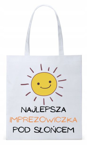 Torba Biała Eco Shopper Imprezowicza Imprezowiczki
