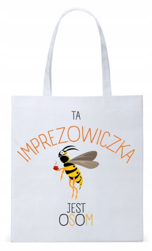 Torba Biała Eco Shopper Imprezowicza Imprezowiczki