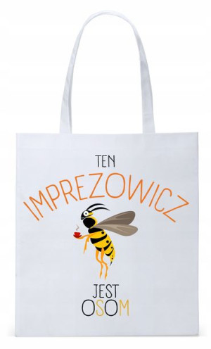 Torba Biała Eco Shopper Imprezowicza Imprezowiczki