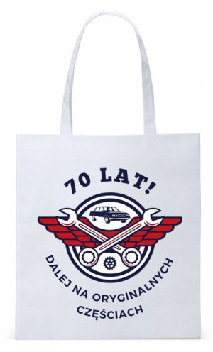 Torba Biała Eco Shopper Na Urodziny 70 70te 70-te