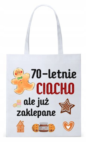 Torba Biała Eco Shopper Na Urodziny 70 70te 70-te