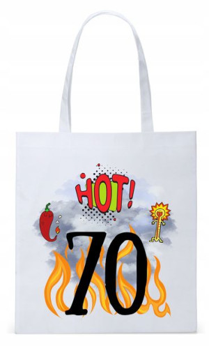 Torba Biała Eco Shopper Na Urodziny 70 70te 70-te