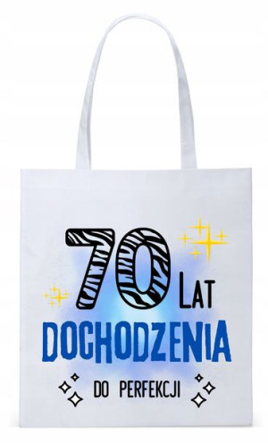 Torba Biała Eco Shopper Na Urodziny 70 70te 70-te