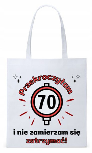 Torba Biała Eco Shopper Na Urodziny 70 70te 70-te