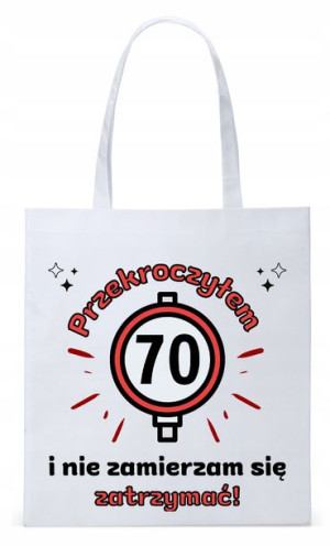 Torba Biała Eco Shopper Na Urodziny 70 70te 70-te