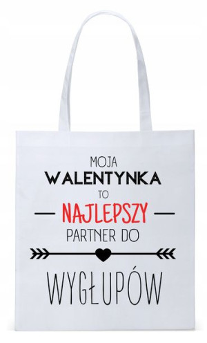 Walentynki Dla Dziewczyny Torba Eco Biała Shopper