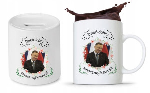 Zestaw Andrzej Duda Pis Prezent Kubek + Skarbonka