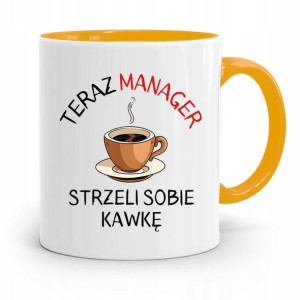Dla Managera Menadżera Kubek Żółty Prezent
