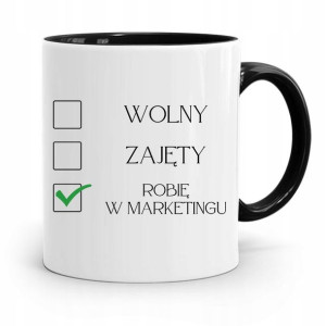 Dla Marketingowca Marketing Kubek Czarny Prezent