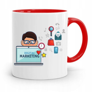 Dla Marketingowca Marketing Kubek Czerwony Prezent