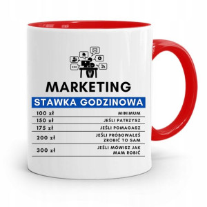 Dla Marketingowca Marketing Kubek Czerwony Prezent