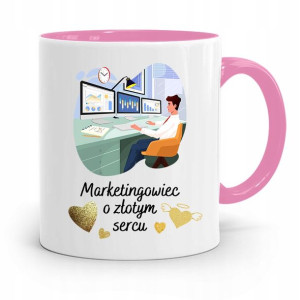 Dla Marketingowca Marketing Kubek Różowy Prezent