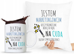 Dla Marketingowca Zestaw Poduszka + Kubek Prezent