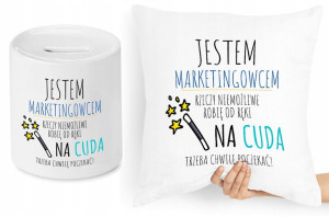 Dla Marketingowca Zestaw Poduszka + Skarbonka